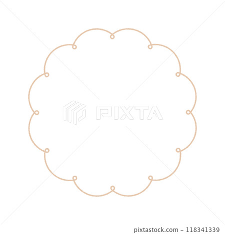 Fluffy circles like hand-drawn flowers - Simple and cute thin line frames and decorations 118341339