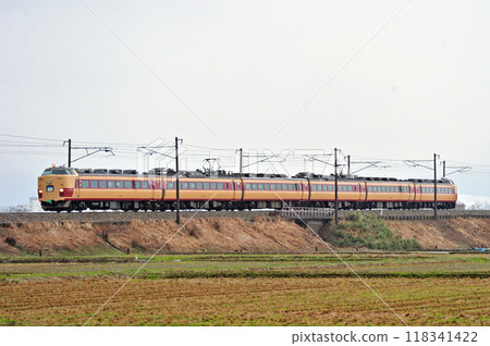 Hokuriku Main Line Mizuhashi-Higashi Toyama JR East 485 series T18 train (Niigata) Hokuetsu Hokuriku Main Line Mizuhashi-Higashi Toyama JR East 485 series T18 train (Niigata) Hokuetsu 118341422