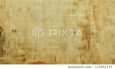 Close-up of a Beige Woven Fabric with a Distressed Texture 118342175