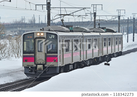 奧羽本線波岡～大坂 JR東日本701系N14編組（青森縣） 118342273