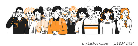 Businesspeople group doodle line and color illustration Businesspeople group doodle line and color illustration 118342434