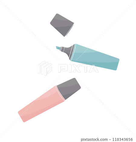 two marker pen, open and closed two marker pen, open and closed 118343656