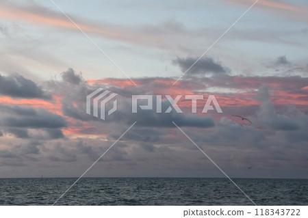 Sunset Sky Over The Sea, Beautiful Cloudscape, Dramatic Landscape Sunset Sky Over The Sea, Beautiful Cloudscape, Dramatic Landscape 118343722