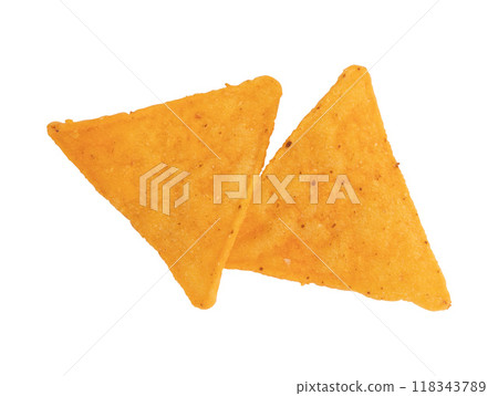 nachos isolated on white background 118343789