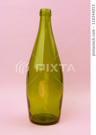 Colorful glass bottle, unusual background Colorful glass bottle, unusual background 118344053