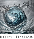 Abstract background swirling with blue splashes 118344230