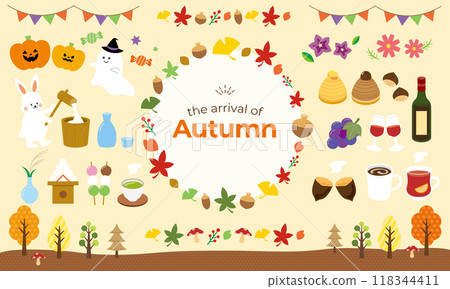 Autumn illustration set 118344411