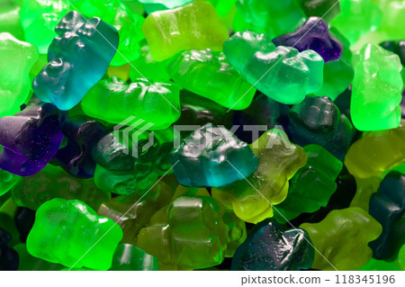 Colorful gummy candies, jelly bears sweets Colorful gummy candies, jelly bears sweets 118345196
