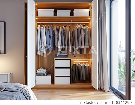 房屋形象:井然有序的衣櫃 房屋形象:井然有序的衣櫃 118345299