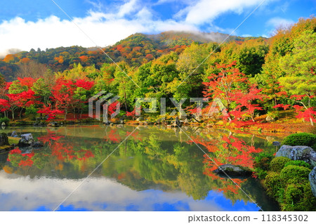 [Kyoto Prefecture] Symmetrical autumn leaves of Arashiyama Tenryu-ji Temple (Sogenike Garden) 118345302