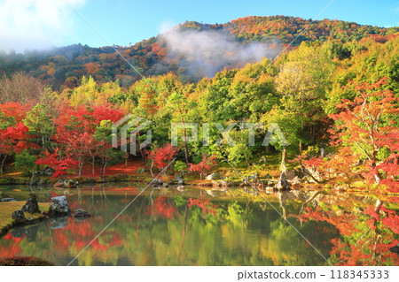[Kyoto Prefecture] Symmetrical autumn leaves of Arashiyama Tenryu-ji Temple (Sogenike Garden) 118345333