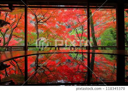 [Kyoto Prefecture] Autumn leaves seen from Yasunari Kawabata's room at Arashiyama Yusaitei 118345370