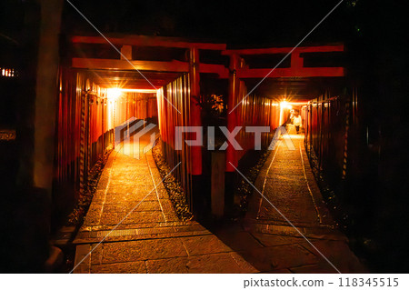 Fushimi Inari Taisha by night, in Kyoto, Japan 118345515
