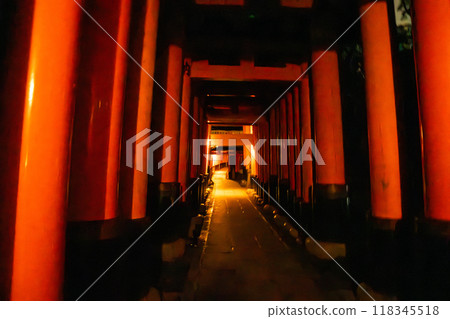Fushimi Inari Taisha by night, in Kyoto, Japan 118345518