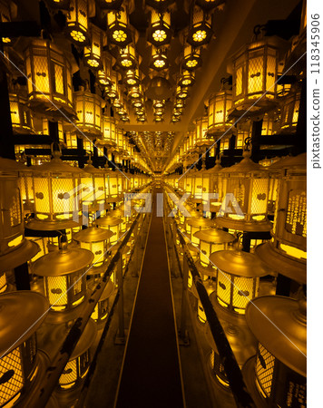 Torodo Hall, the Hall of Lanterns, in Okunoin, Wakayama, Japan 118345906