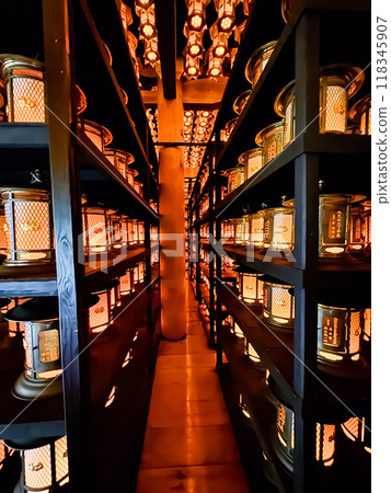 Torodo Hall, the Hall of Lanterns, in Okunoin, Wakayama, Japan Torodo Hall, the Hall of Lanterns, in Okunoin, Wakayama, Japan 118345907