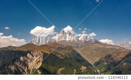 Aerial view of Ushba mountain Aerial view of Ushba mountain 118346112