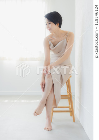 Beauty image of a woman with short hair Beauty image of a woman with short hair 118346124