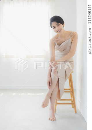 Beauty image of a woman with short hair Beauty image of a woman with short hair 118346125