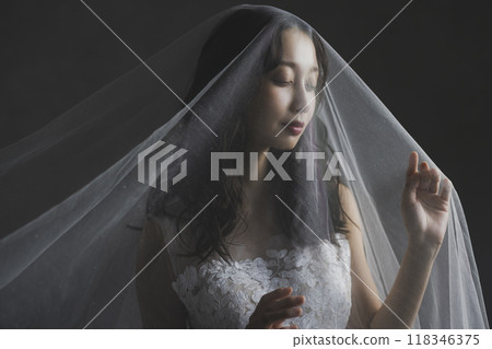 Woman in wedding dress 118346375