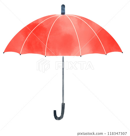 水彩風格簡約紅傘 118347307