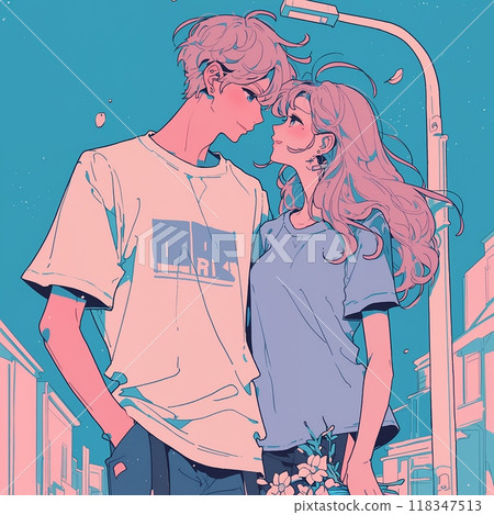 約會時的時尚情侶 118347513