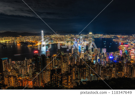 Hong Kong Night View from Victoria Peak Hong Kong Night View from Victoria Peak 118347649