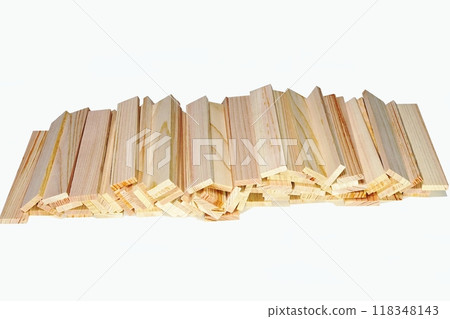 Small, evenly cut boards made from scraps of Tono cypress for crafting. Small, evenly cut boards made from scraps of Tono cypress for crafting. 118348143