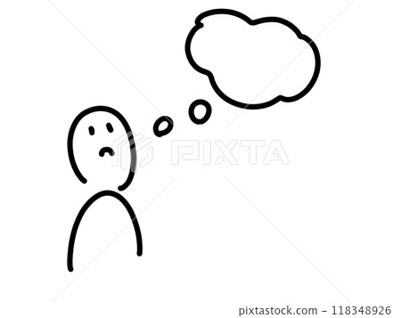 A casual illustration of a person thinking A casual illustration of a person thinking 118348926