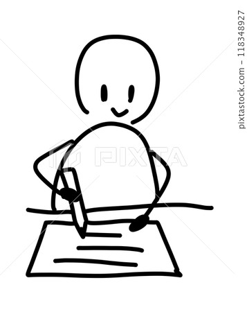A casual illustration of a person studying A casual illustration of a person studying 118348927