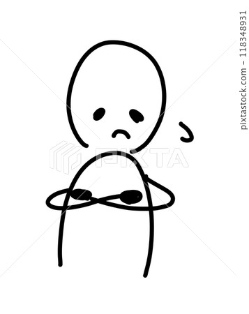 A relaxed illustration of a depressed person A relaxed illustration of a depressed person 118348931