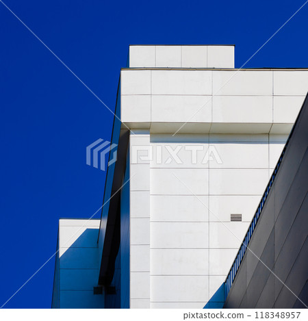 The Innovative and Modern Architectural Design Set Against a Stunning Blue Sky Above 118348957