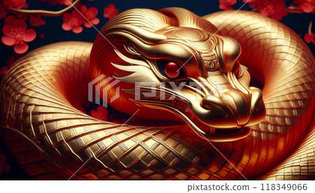 日本圖案背景上的金龍 118349066