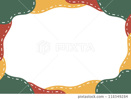 Pop design frames, curved objects and dotted lines, Christmas colors 118349284