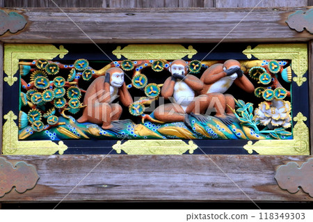 Nikko Toshogu Shrine - Monkey Nikko Toshogu Shrine - Monkey 118349303