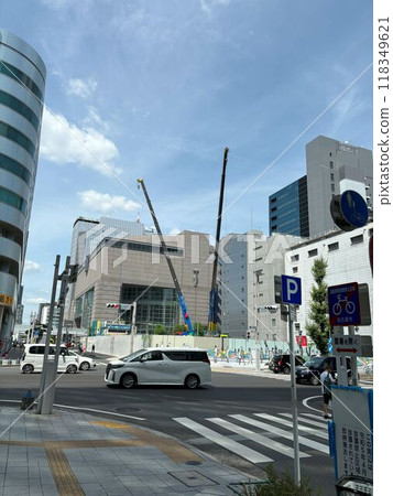 城市十字路口施工現場 城市十字路口施工現場 118349621