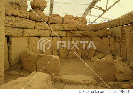 Malta's World Heritage Site, Megalithic Temples, Oracle Hall of Hagar Qim 118349696