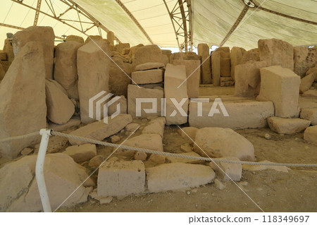 Hajar Qim Temple, one of the megalithic temples in Malta, a World Heritage Site Hajar Qim Temple, one of the megalithic temples in Malta, a World Heritage Site 118349697