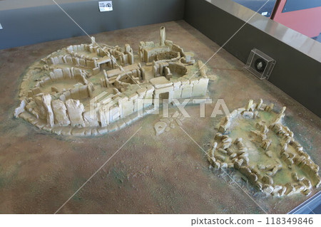 Model of the megalithic temples at the Maltese World Heritage Museum 118349846