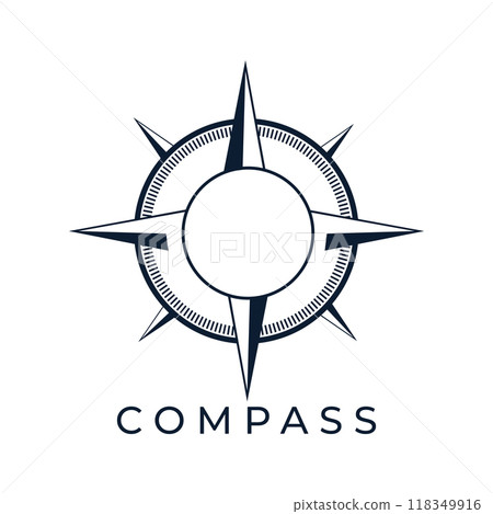 Vintage Retro Compass Direction Guide and Adventure Vector Design Illustration 118349916