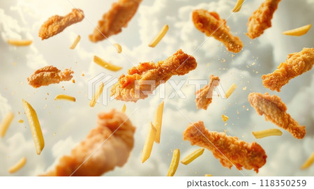 Chicken Fingers and French Fries Flying like Miniature Airplanes 118350259