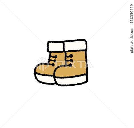 Simple hand-drawn illustration of boots 118350339