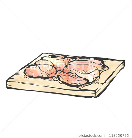 Hand-drawn illustration of chicken thigh 118350725