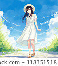 戴草帽的婦女 118351518