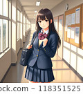 站在走廊上的高中女孩 118351525