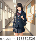 站在走廊上的高中女孩 118351526
