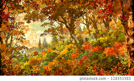 In autumn leaves forest In autumn leaves forest 118351583