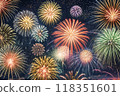 Fireworks to beat in the night sky 118351601