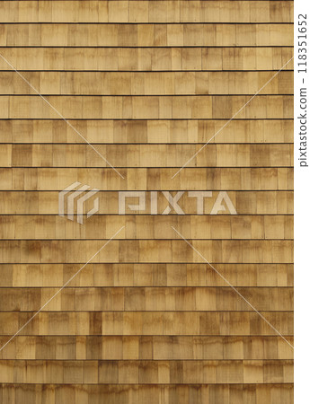 Vertical background image of a scaly wooden exterior wall with light brown grain Vertical background image of a scaly wooden exterior wall with light brown grain 118351652