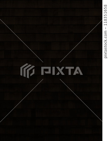 Vertical background image of a scaly wooden exterior wall with black-brown grain 118351658